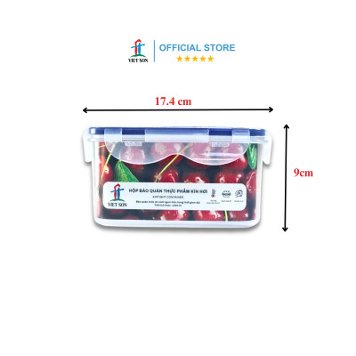 [TẶNG KHAY RÁO NƯỚC] Hộp Đựng Thực Phẩm VIETSON 1300ml Nắp Khóa 4 Cạnh Kín Hơi