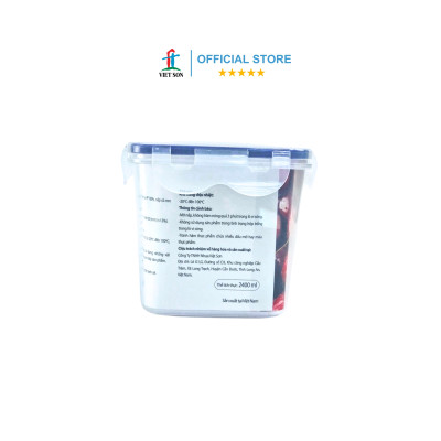[TẶNG KHAY RÁO NƯỚC] Hộp Đựng Thực Phẩm VIETSON 2400ml Nắp Khóa 4 Cạnh Kín Hơi