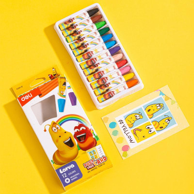 Hộp 12 Bút Màu Sáp Dầu Larva - Deli EC201-12