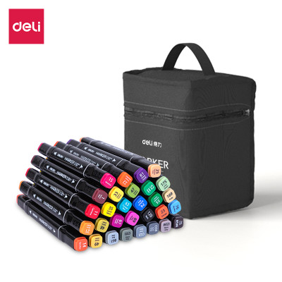Bút màu marker chuyên nghiệp Deli -kèm túi vải - 30/40/60/80 Màu - 70806