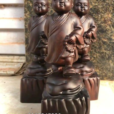 TƯỢNG CHÚ TIỂU THONG DONG BẰNG GỖ TRẮC KT CAO 20CM  