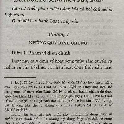 Luật Thuỷ Sản ( Sửa đổi, bổ sung năm 2020, 2024)
