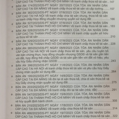 Tuyển tập các bản án của Tòa án nhân dân cấp cao về dân sự và tố tụng dân sự