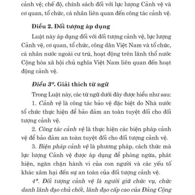 Luật cảnh vệ năm 2017 (sửa đổi,bổ sung năm 2024) - bản in 2024