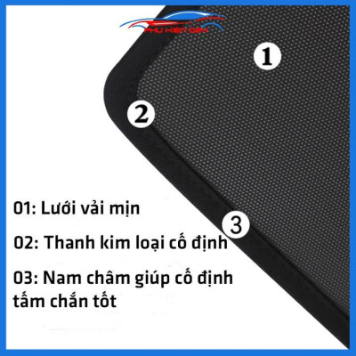 Bộ 4 rèm chắn nắng nam châm Vios 2019 khung cố định chống tia UV