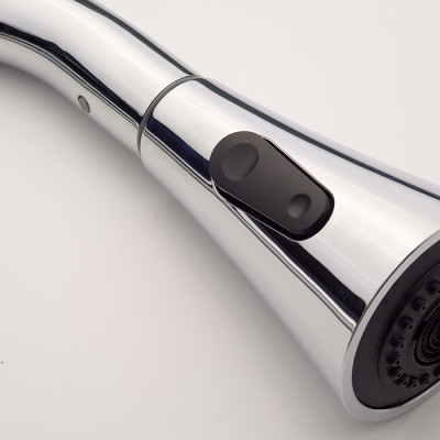 Vòi Rửa Chén Nóng Lạnh Dây Kéo Đồng Mạ Chrome Eurolife EL-KM05 (Trắng bạc)