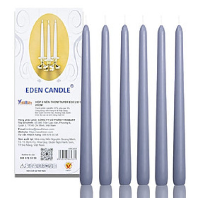 Hộp 6 nến thơm taper Eden Candle FTRAMART EDC2331 25 cm (Than củi)