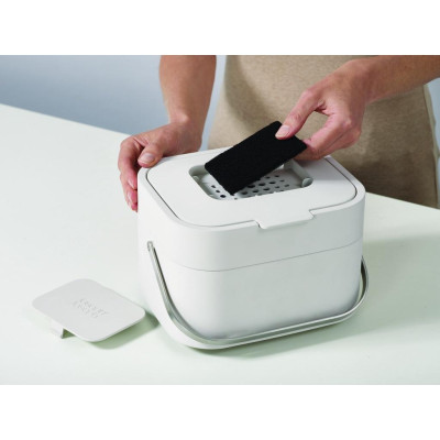 Hộp đựng rác thực phẩm thừa Joseph Joseph 300154 - Stack 4L Food Waste Caddy Stone