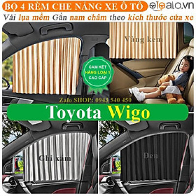 Rèm che nắng ô tô Toyota Wigo Vải lụa mềm gắn nam châm Cao Cấp