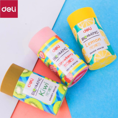 Tẩy 2B Deli, 40×22×12mm, Kiwi, Dâu, Chanh - 3 chiếc - EH01400-3C 