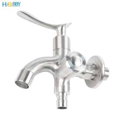 Củ sen lạnh đa năng 2 van xả inox 304 xước Hobby home decor CS4 ren 21