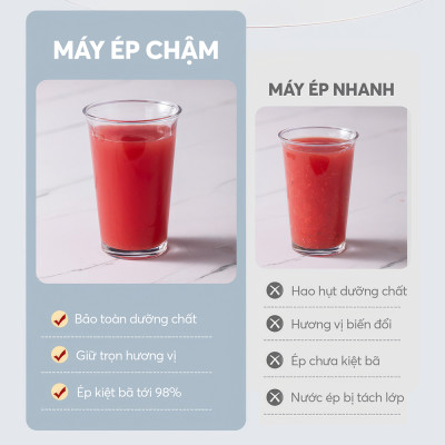 Máy ép chậm Elmich JEE-8769, công suất 200W, tốc độ quay 65 vòng/phút, độ ồn thấp dưới 62db  - Hàng chính hãng