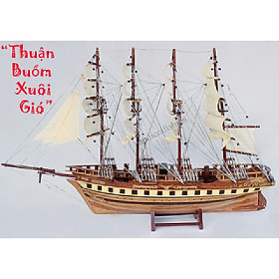 Mô hình thuyền buôn France II chì 74cm Thuận Buồm Xuôi Gió