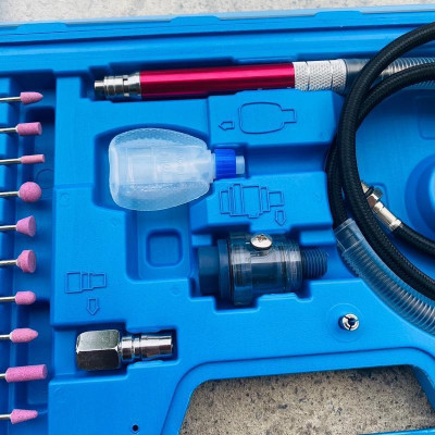 Bộ máy mài hơi dạng bút mini cầm tay, với 10 đầu đá mài, Bộ máy mài dạng bút