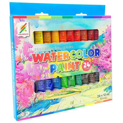 Hộp 24 Tuýp Màu Vẽ Nước 12 ml - Colormate 113233