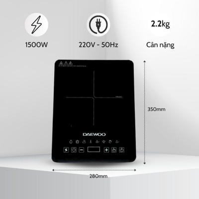 Bếp Từ Đơn Daewoo DWI-1505B, 8 chế độ cài sẵn 1500w - Hàng chính hãng