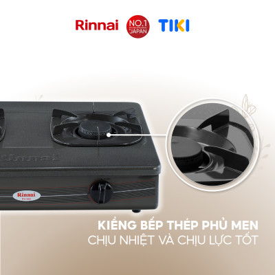 Bếp gas dương Rinnai RV-360(GM)N mặt bếp men và kiềng bếp men - Hàng chính hãng.