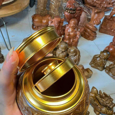 Hộp đựng trà (chè) bằng gỗ bách xanh kt cao 20×11cm