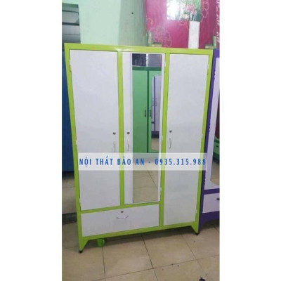 Tủ sắt quần áo dày sơn tĩnh điện 3 cửa 1m2 - 1m8 – TSDT09