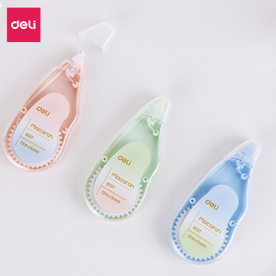 Băng xóa bút xóa kéo 12m Deli - Hình trái cây - Hồng/Xanh lá/Xanh dương - Set 3 chiếc - EH333