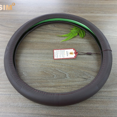 Bọc vô lăng cao cấp Macsim 8933 màu coffe chất liệu da thật - Khâu tay 100% size M
