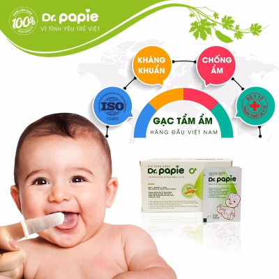 Combo 2 Hộp - 60 Gạc Rơ Lưỡi, Vệ Sinh Răng Miệng Cho Bé - DR.PAPIE