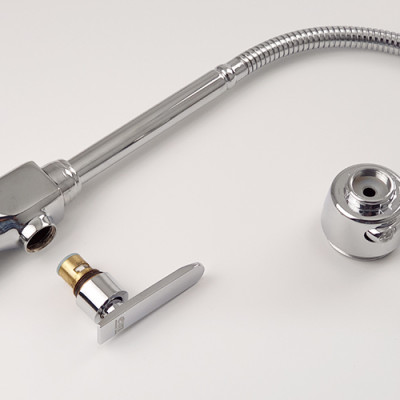 Vòi rửa chén lạnh cần lò xo Đồng mạ Chrome Eurolife EL-RC01 (Trắng bạc)