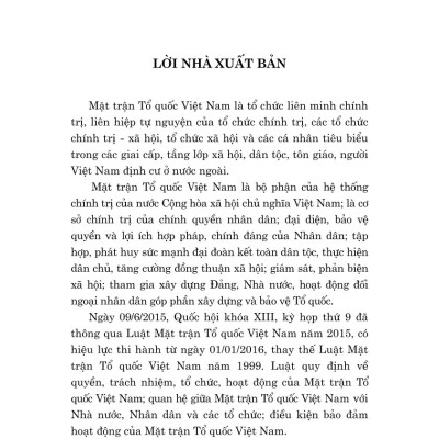 Luật mặt trận tổ quốc Việt Nam năm 2015 (sửa đổi, bổ sung năm 2025)