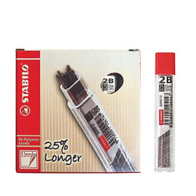 Hộp tuýp Ruột chì bấm STABILO - Hộp 12 tuýp ruột 0.7mm/ 2B (PC3207R12/12-2B)