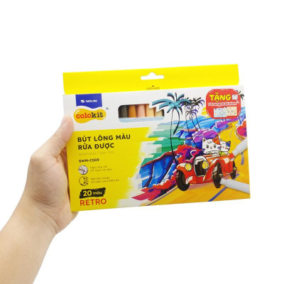 Hộp 20 Bút Lông Màu Rửa Được Washable Fiber Pen - Colokit SWM-C009