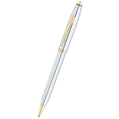 Bút Ký Doanh Nhân Cao Cấp CROSS Century II Medalist Mạ Chrome Bóng Họa Tiết Mạ Vàng 23KT
