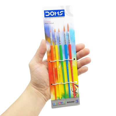 Bộ 5 Cây Cọ Vẽ Tổng Hợp Đầu Tròn - DOMS Colormate 8341
