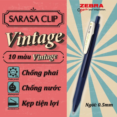 Viết Gel Sarasa Clip Vintage 0.5mm - Zebra Nhật Bản 