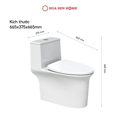 Bồn cầu một khối TUSLO LUXURY T012 chất liệu men cao cấp, nắp PP chống thấm - Hoa Sen Home - Hàng chính hãng - MIỄN PHÍ VẬN CHUYỂN