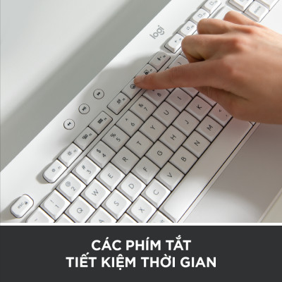 Bàn Phím Không Dây Logitech Signature K650 - Nhỏ gọn, gác tay tích hợp, tương thích Mac , Bluetooth & USB Bolt - Hàng chính hãng