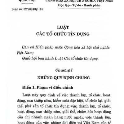 Luật Các Tổ Chức Tín Dụng (2024)