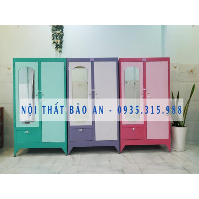 Tủ sắt quần áo ngang 0.9m cao 1m8