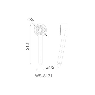 WS-8131 - Vòi sen cây 3" (kèm dây 1.5m) - INOX SUS 304