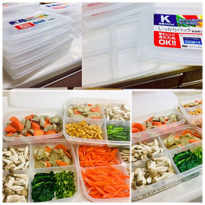 Combo 03 Hộp đựng thực phẩm Nakaya 600ml chia 4 ngăn tiện lợi - Nội địa Nhật