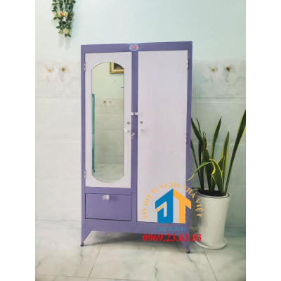 Tủ sắt quần áo ngang 0.9m cao 1m8