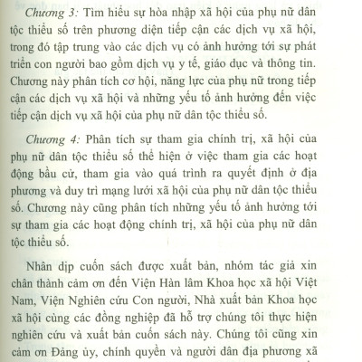 ĐỂ KHÔNG BỊ BỎ LẠI PHÍA SAU: Cơ Hội Và Năng Lực Hòa Nhập Xã Hội Của Phụ Nữ Dân Tộc Thiểu Số (Nghiên cứu ở Tây Bắc) (Sách chuyên khảo)