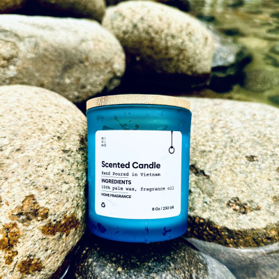 Nến thủy tinh xanh biển 230g