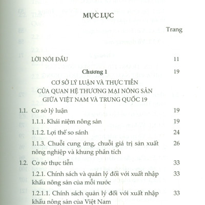 Thương Mại Nông Sản Giữa Việt Nam Và Trung Quốc Trong Bối Cảnh Mới (Sách chuyên khảo) - TS. Nguyễn Thị Phương Hoa (Chủ biên)