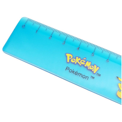Thước Nhựa 18 cm Pokemon - Plus 900-V063 - Màu Xanh Dương