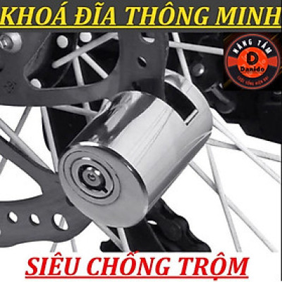 Khóa thép phanh đĩa xe máy chống trộm, khoá phanh đĩa chất liệu 100% thép nguyên khối cho moto, xe máy, xe đạp D Danido