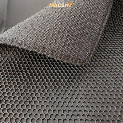 Thảm ô tô(sd1)2 lớp dạng lưới lục giác màu đen cho xe Ford Territory - bề mặt cao su siêu sạch