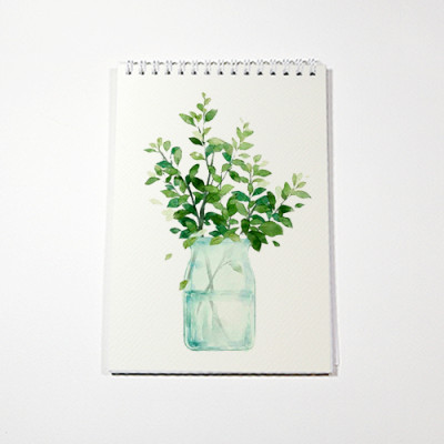 Sổ vẽ chuyên dụng A5 dòng cao cấp có vân, giấy rất dày vẽ chì và màu nước, giấy màu vàng kem lên màu rất tự nhiên, 15 tờ/cuốn 260gsm MOC08 Green Art - Hàng chính hãng