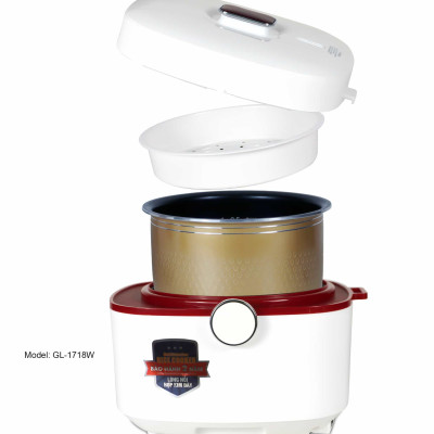 Nồi Cơm Điện Gali GL-1718W Dung tích 1,8L, đa chức năng nấu: Lẩu, Cháo, Soup,... Lòng nồi dày giữ nhiệt tốt. Hàng chính hãng chất lượng cao, bảo hành 24 tháng