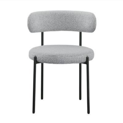 Ghế ngồi phòng ăn Juno Sofa DIAMOCT decor đệm bọc vải lông cừu chân sắt