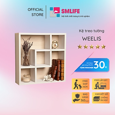 Giá sách treo tường đẹp đơn giản SMLIFE Weelis